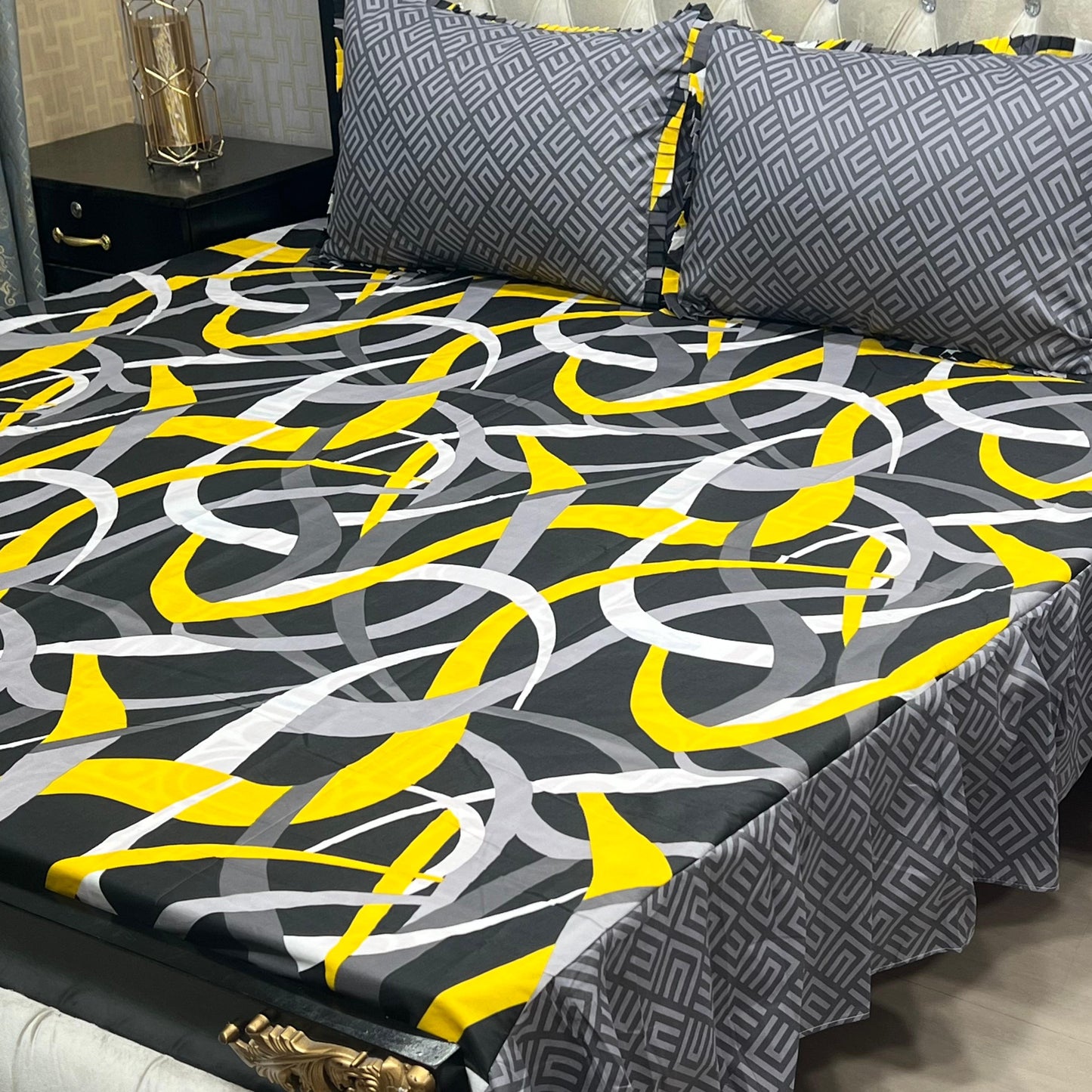 3 PCS FRILL BED SHEET