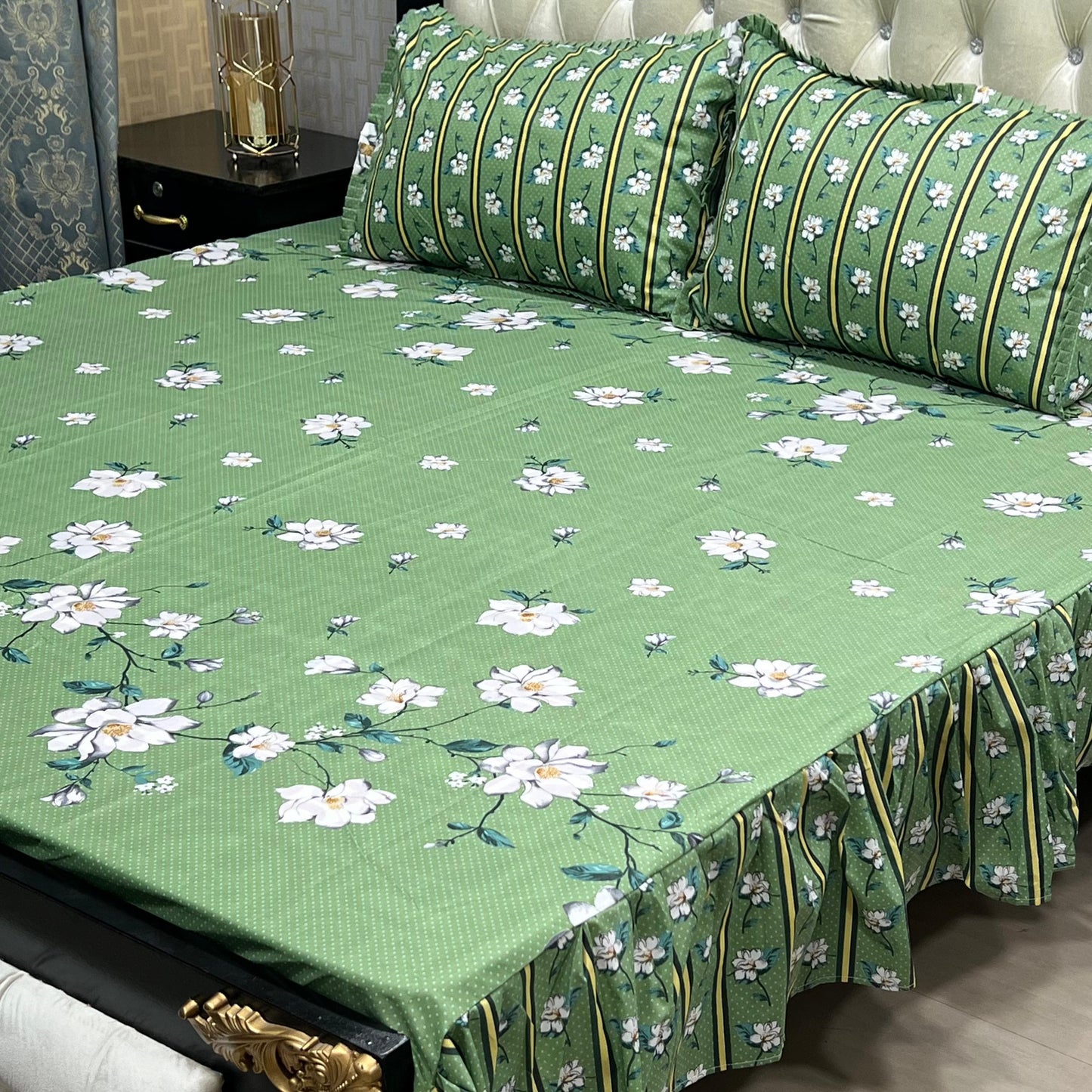 3 PCS FRILL BED SHEET