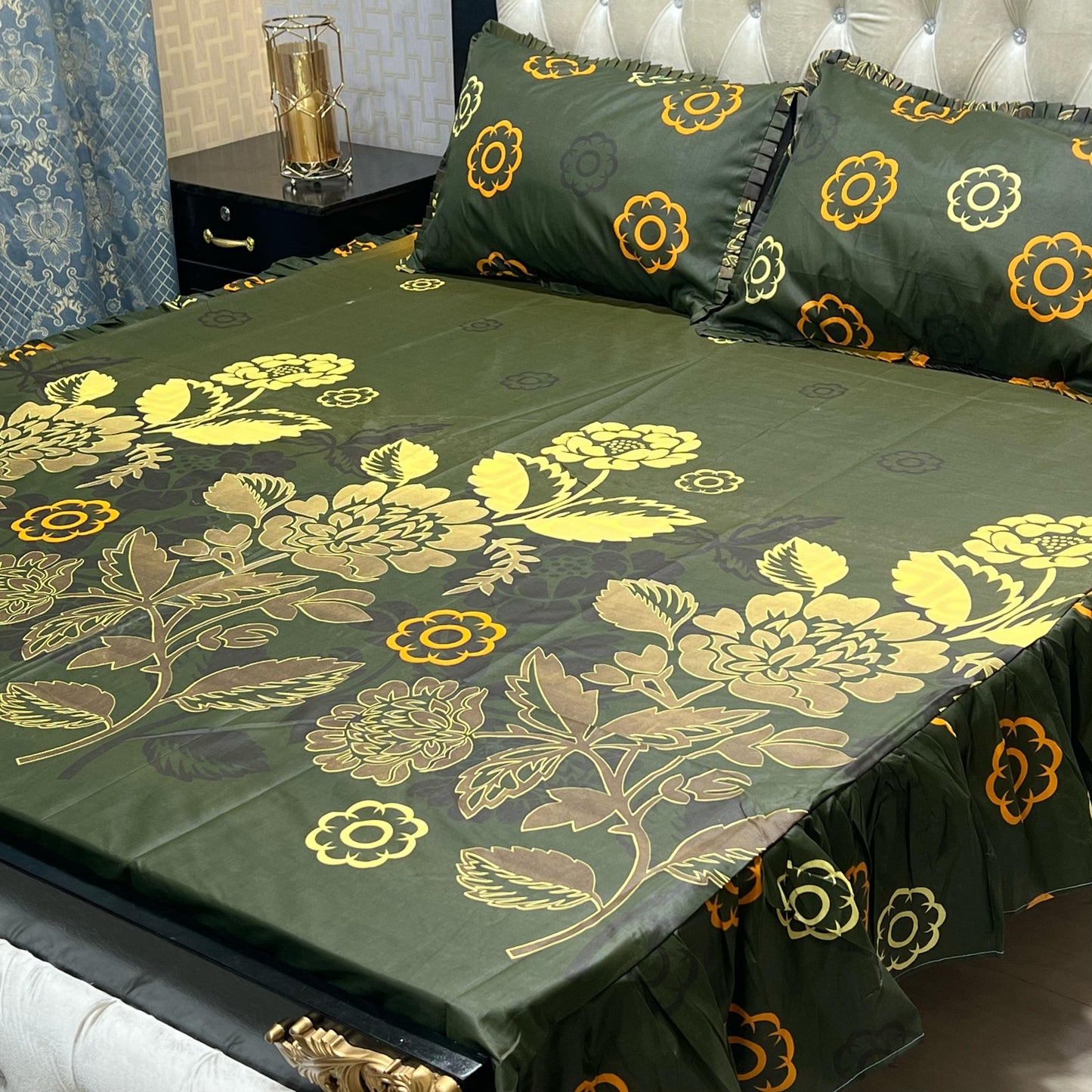 3 PCS FRILL BED SHEET
