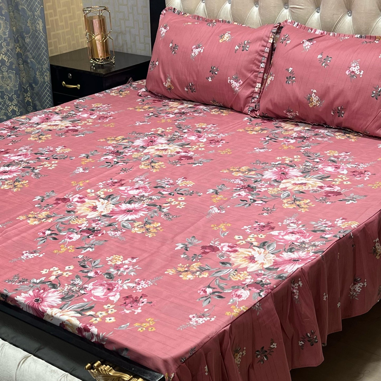 3 PCS FRILL BED SHEET