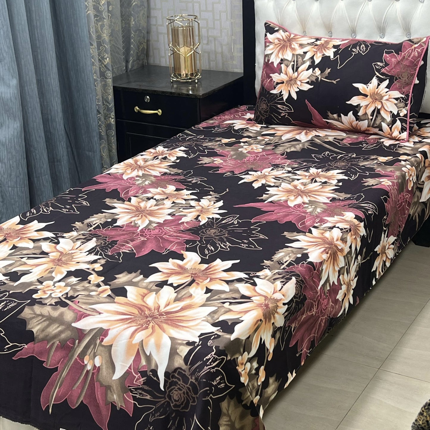 Single Bed Sheet Pair (Set) Pure Cotton 5675