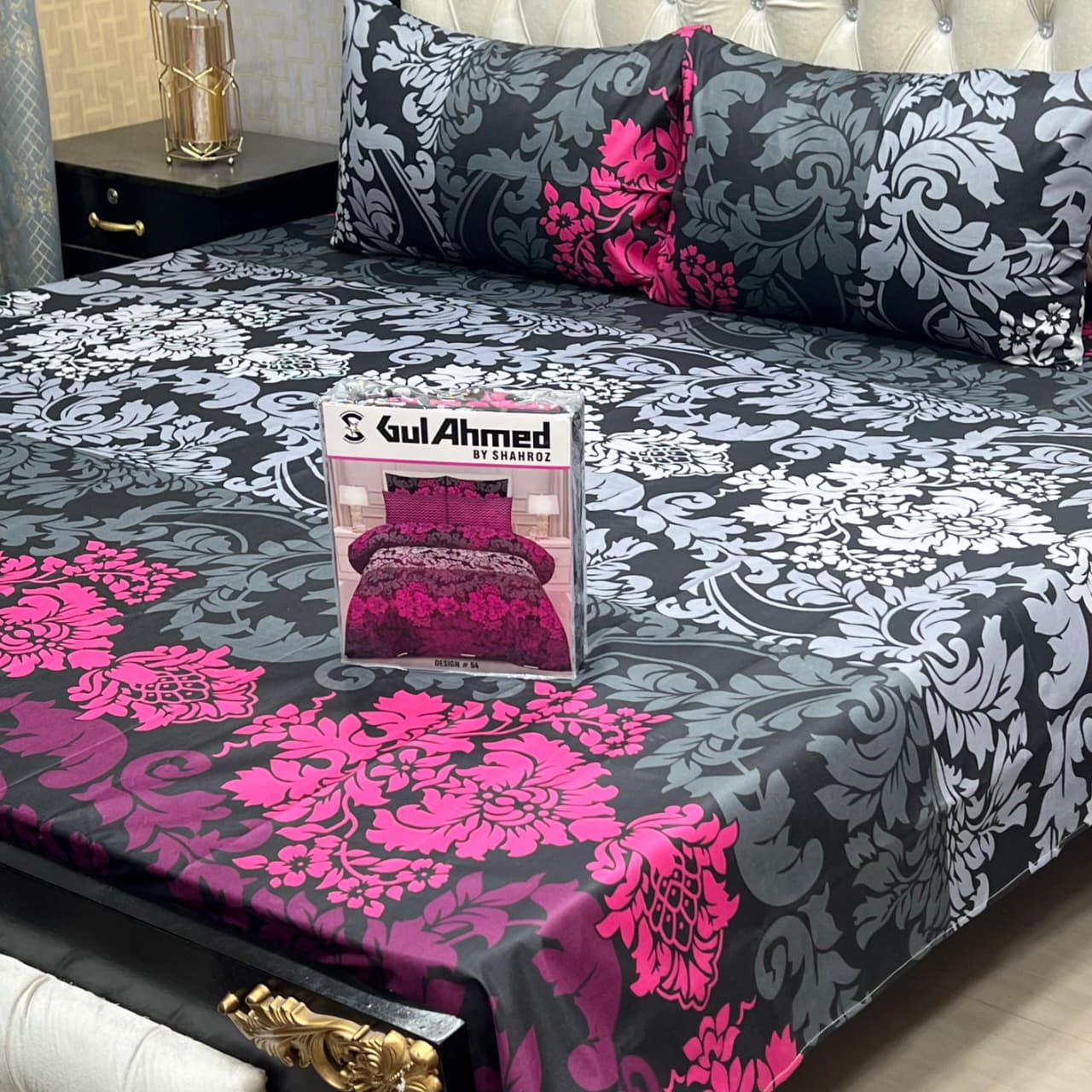 3 pcs GIFT pack KING size BED sheet 3011