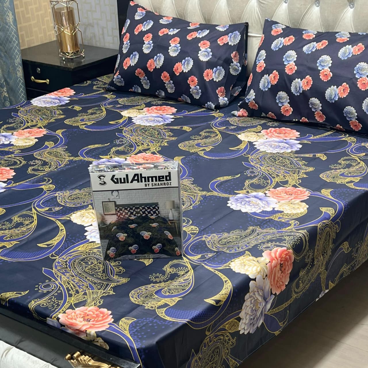 3 pcs GIFT pack KING size BED sheet 3019
