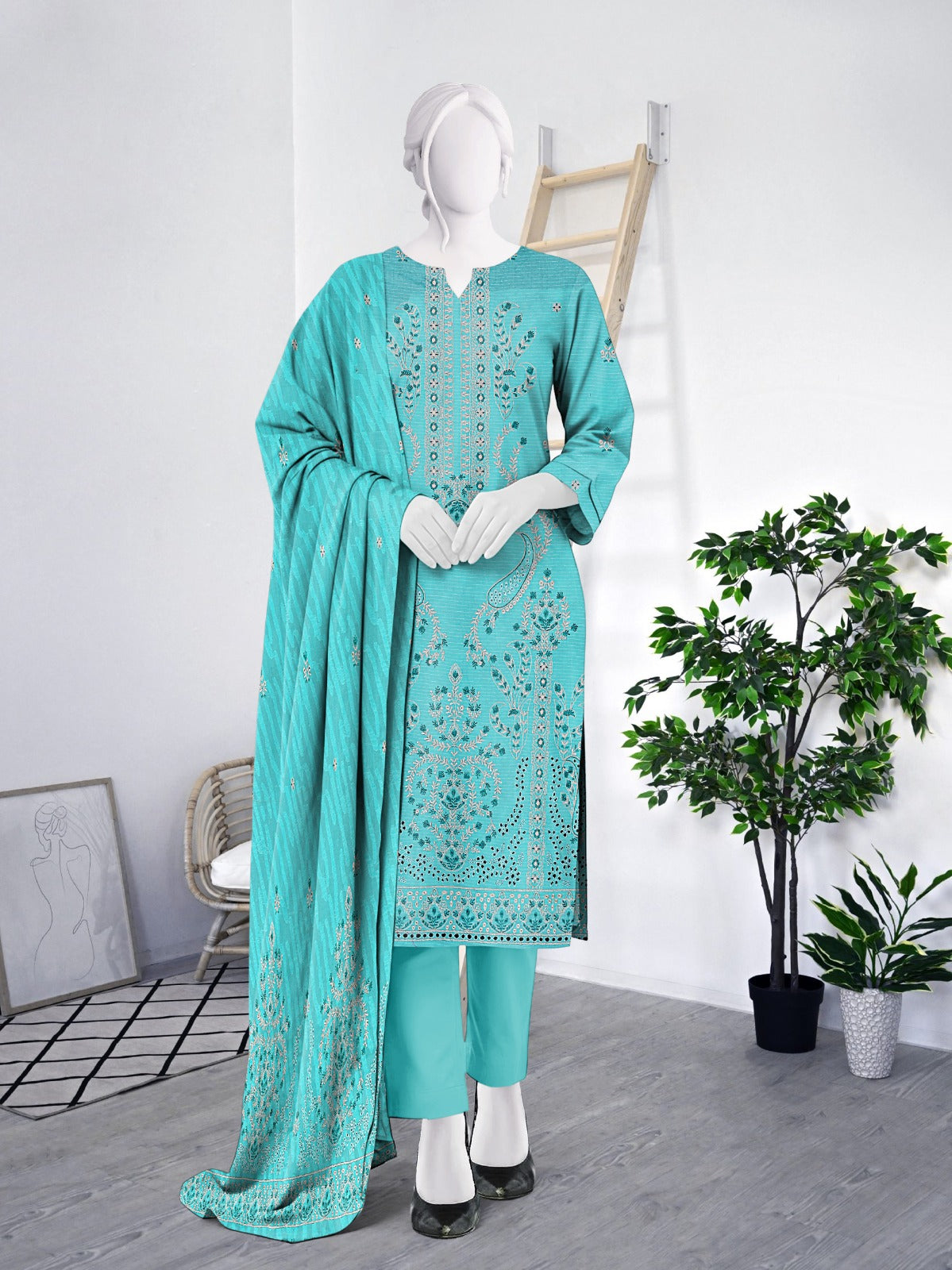 Lawn Embroidered 3-Piece Bana Dora Un-Stiched Suit by Maria.B