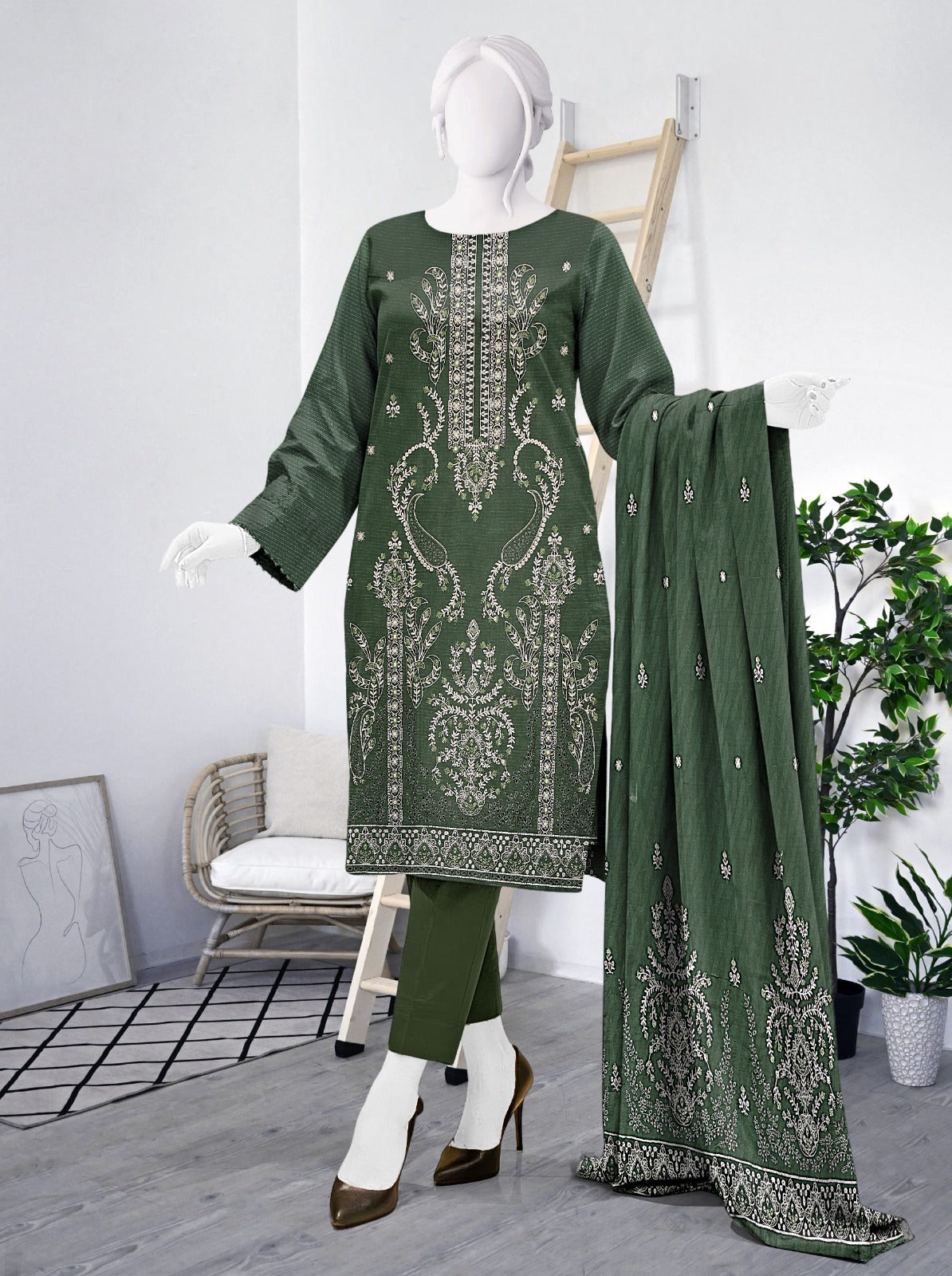 Lawn Embroidered 3-Piece Bana Dora Un-Stiched Suit by Maria.B