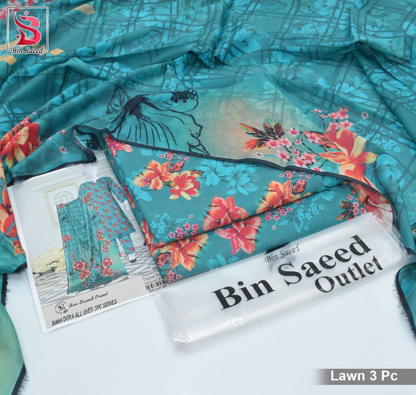Bin Saeed 3pc Allover Digital Print