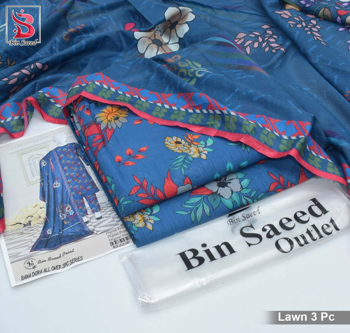 Bin Saeed 3pc Allover Digital Print