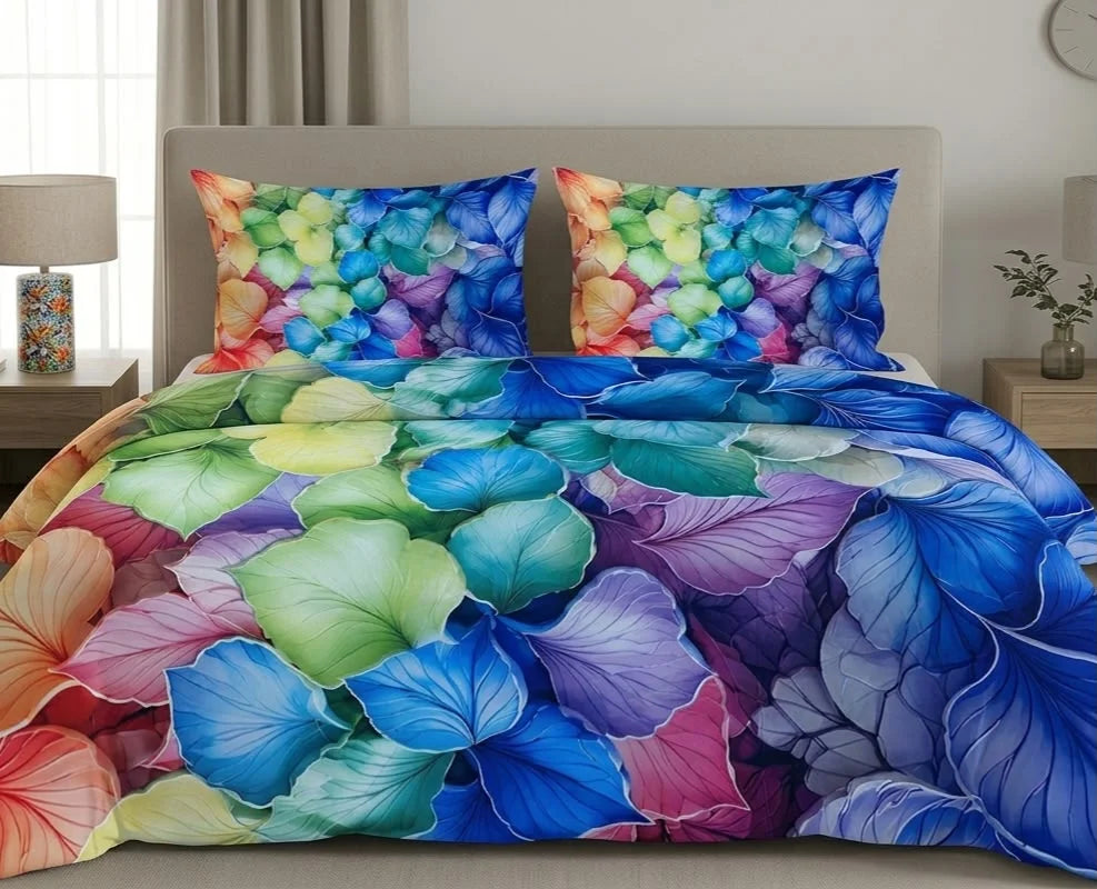 BEDIOR 3D Digital Printed King Size Crystal Cotton Bed Sheet Set (3 Pcs)
