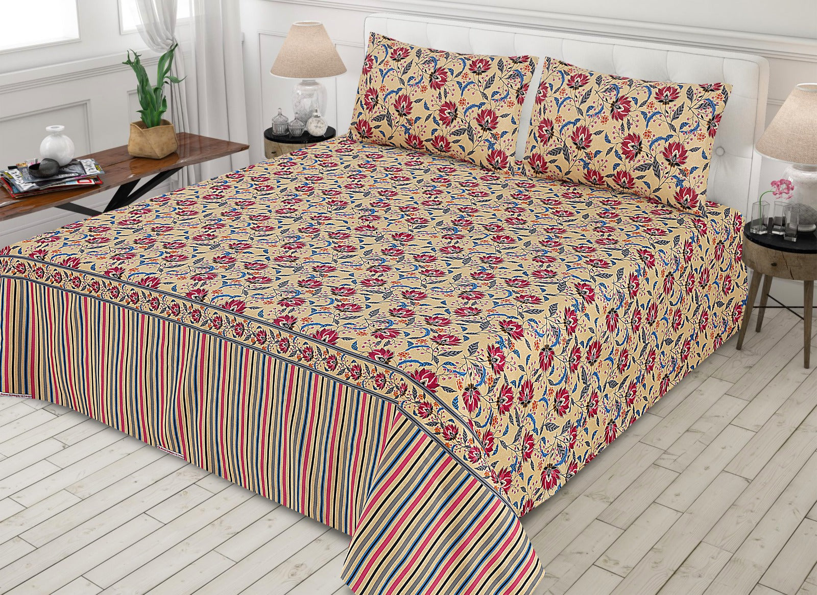 3 pcs GIFT pack KING size BED sheet