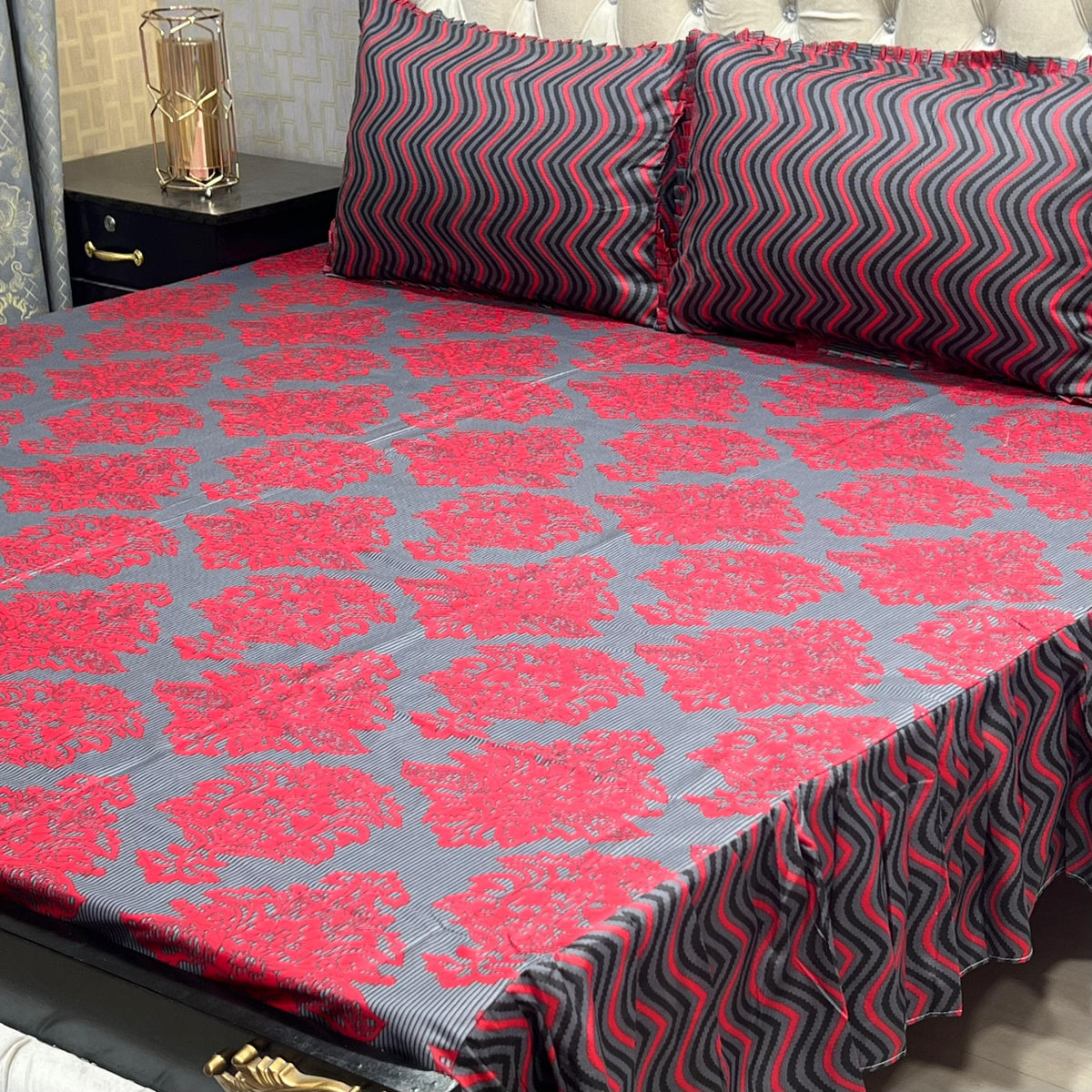 3 PCS FRILL BED SHEET