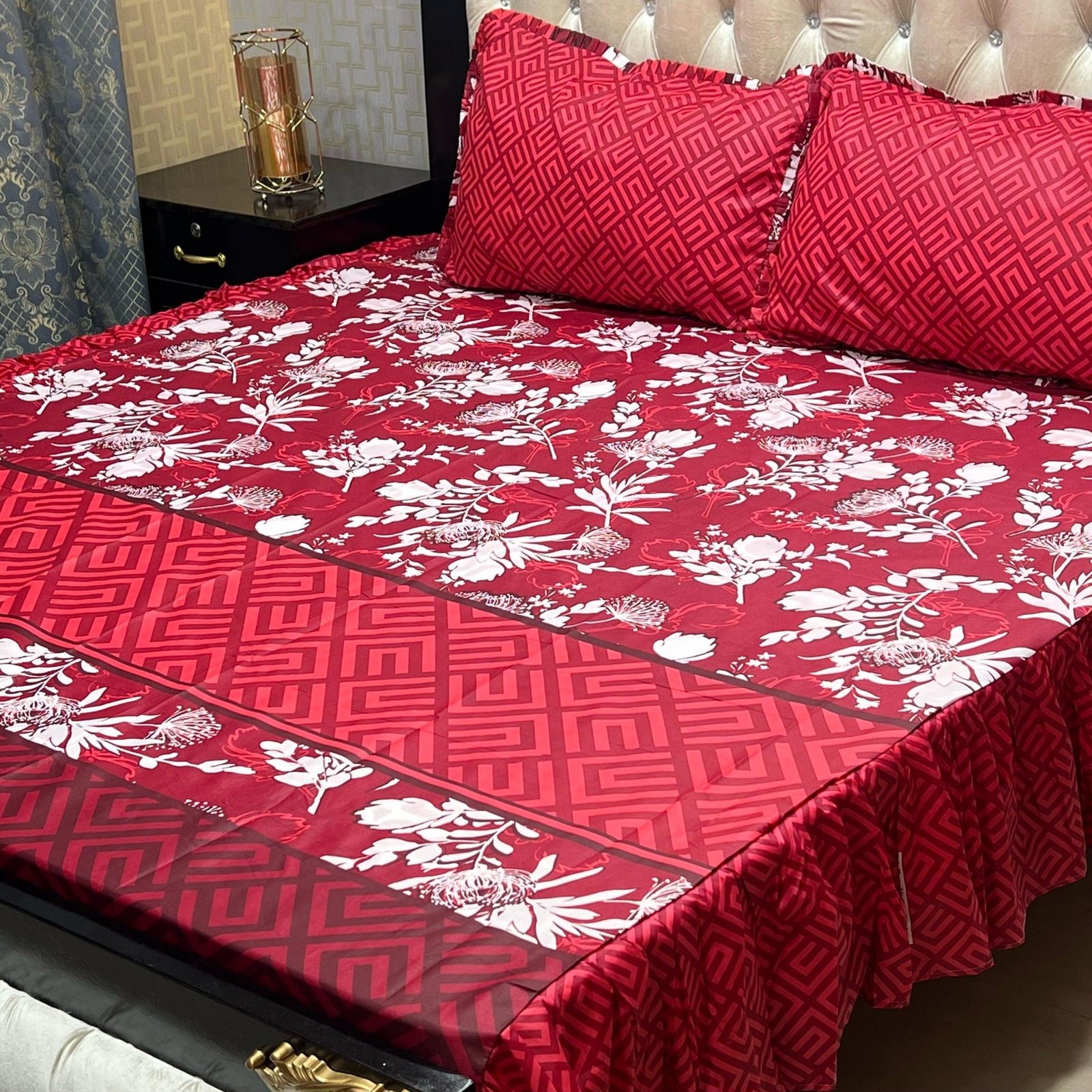 3 PCS FRILL BED SHEET