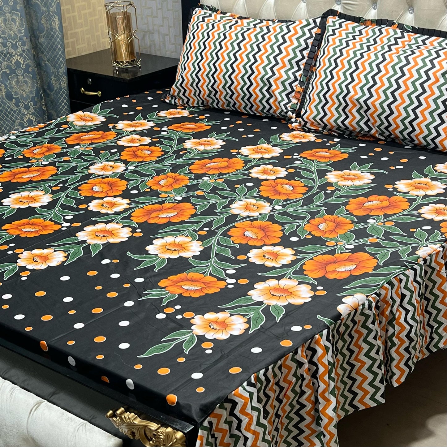 3 PCS FRILL BED SHEET
