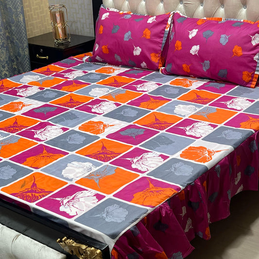 3 PCS FRILL BED SHEET