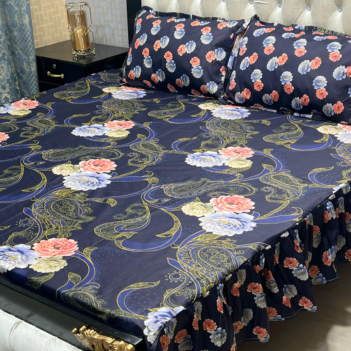 3 PCS FRILL BED SHEET