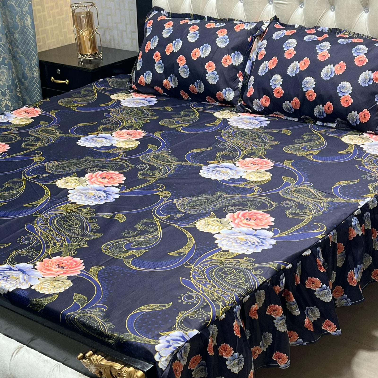 3 PCS FRILL BED SHEET