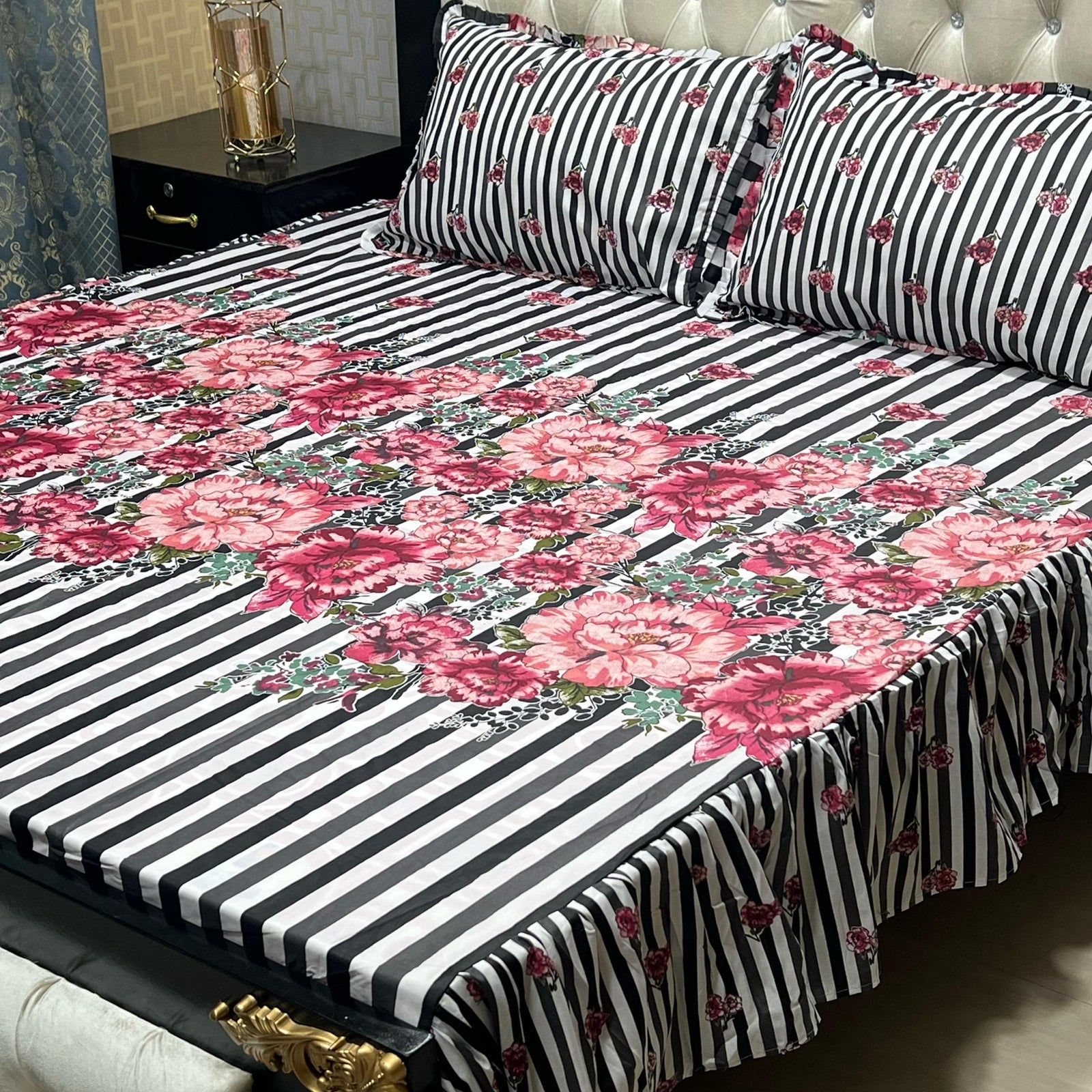 3 PCS FRILL BED SHEET