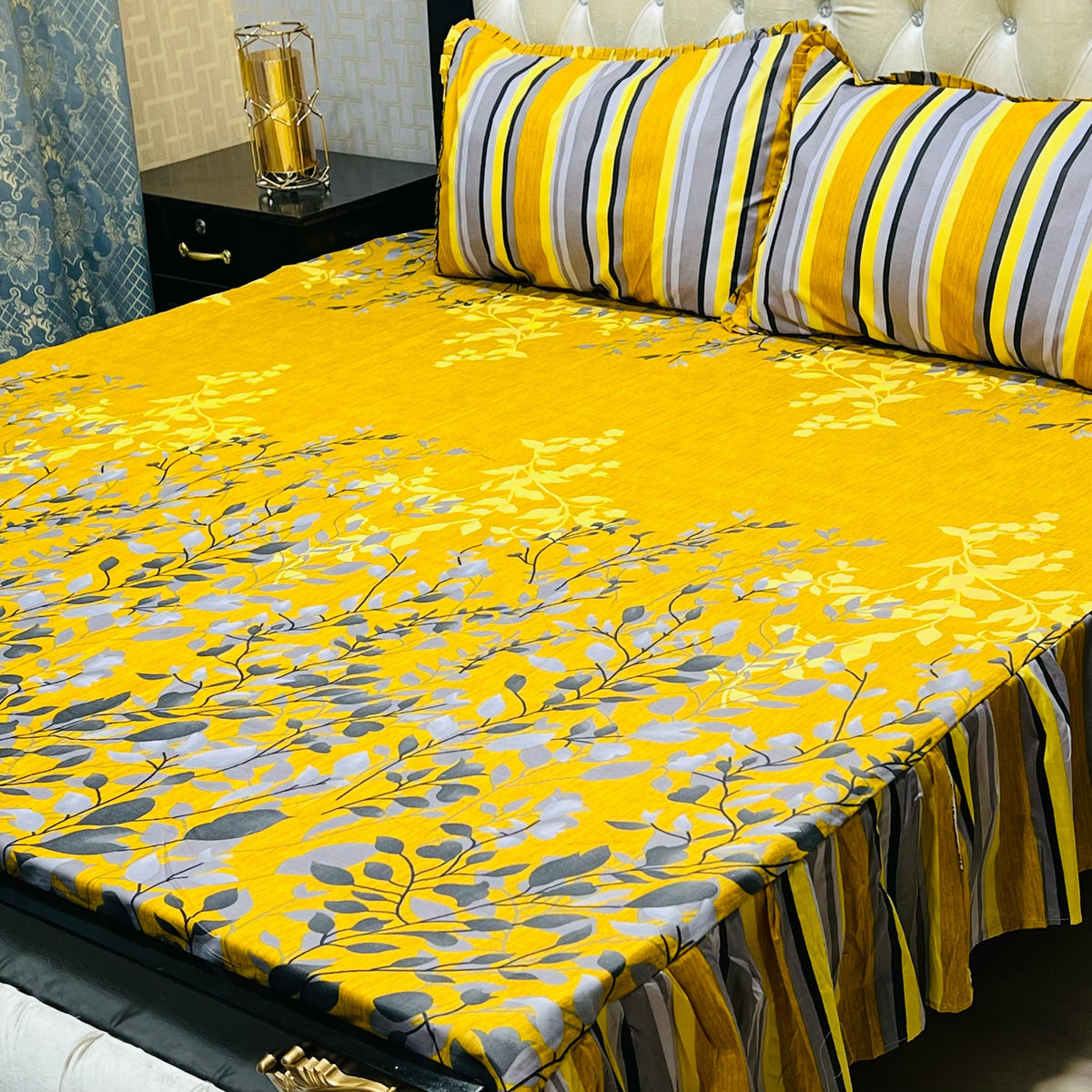 3 PCS FRILL BED SHEET