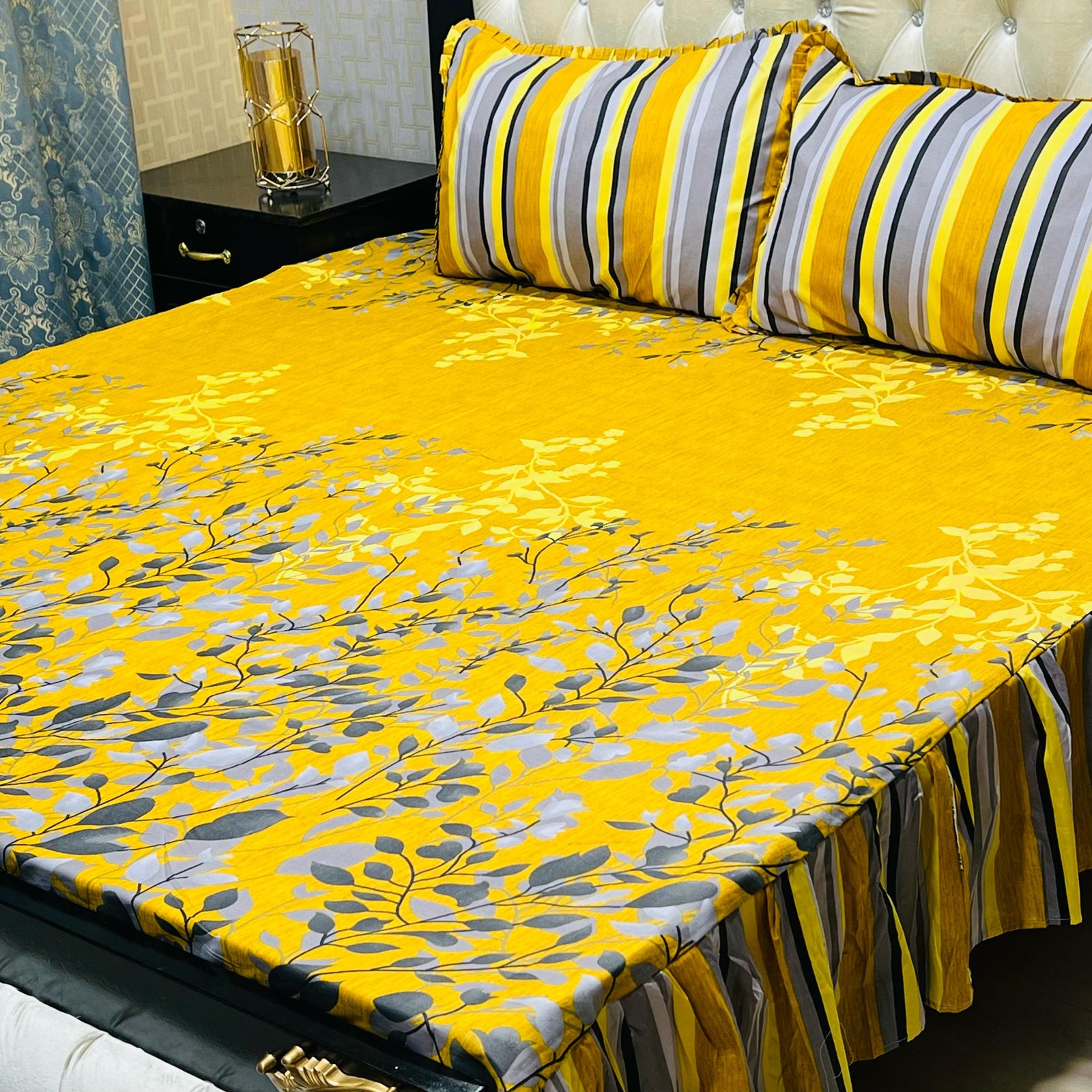 3 PCS FRILL BED SHEET