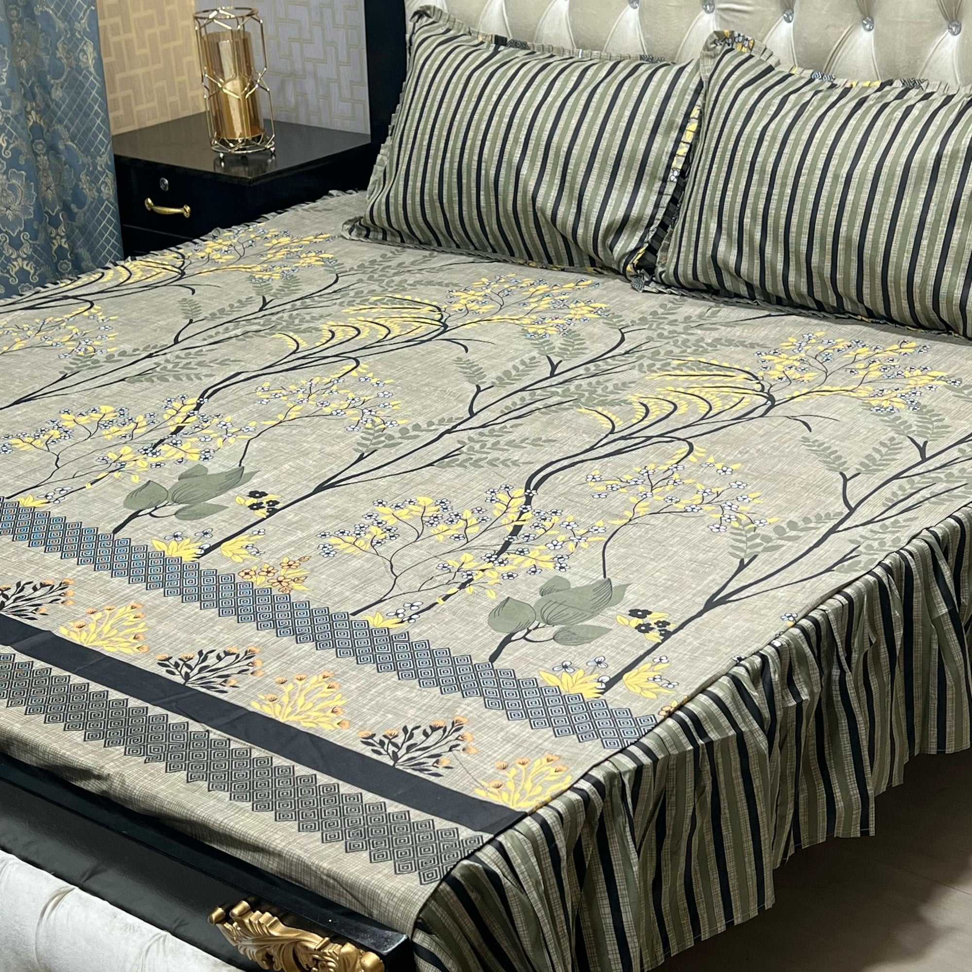 3 PCS FRILL BED SHEET