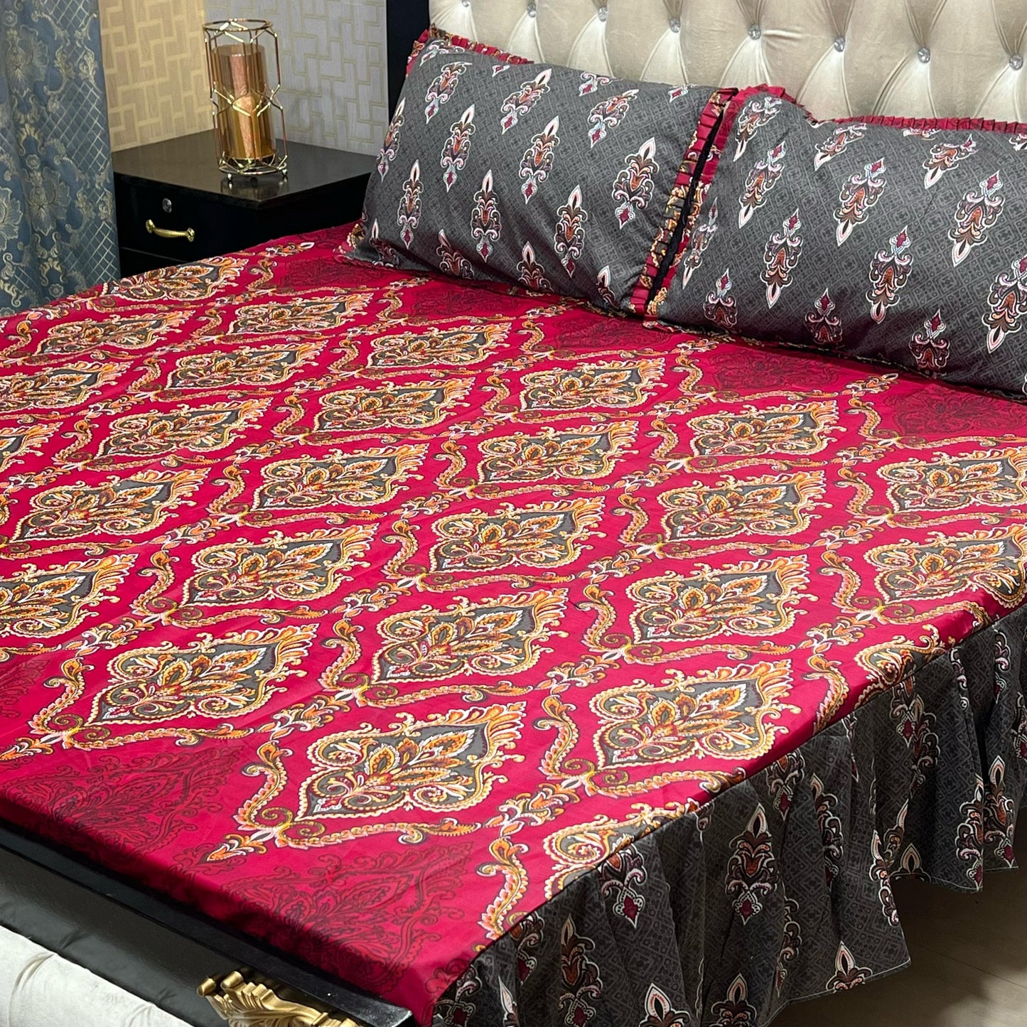 3 PCS FRILL BED SHEET