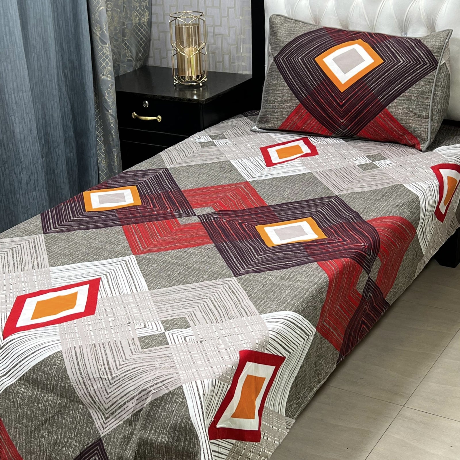Single Bed Sheet Pair (Set) Pure Cotton 5661