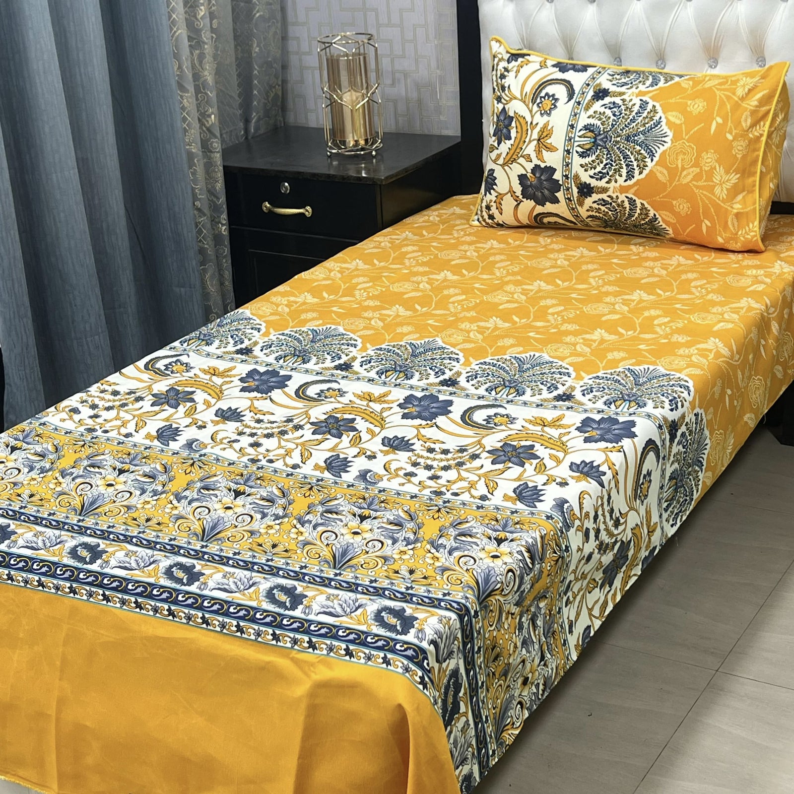 Single Bed Sheet Pair (Set) Pure Cotton 5678