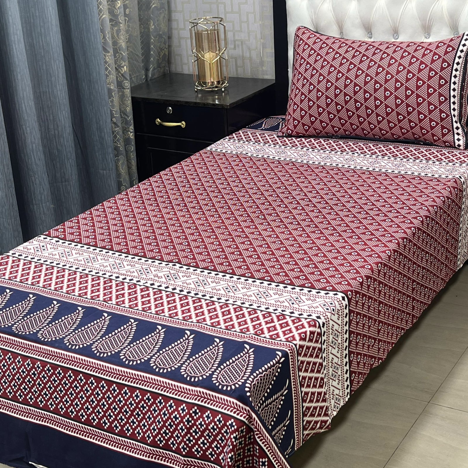 Single Bed Sheet Pair (Set) Pure Cotton 5680