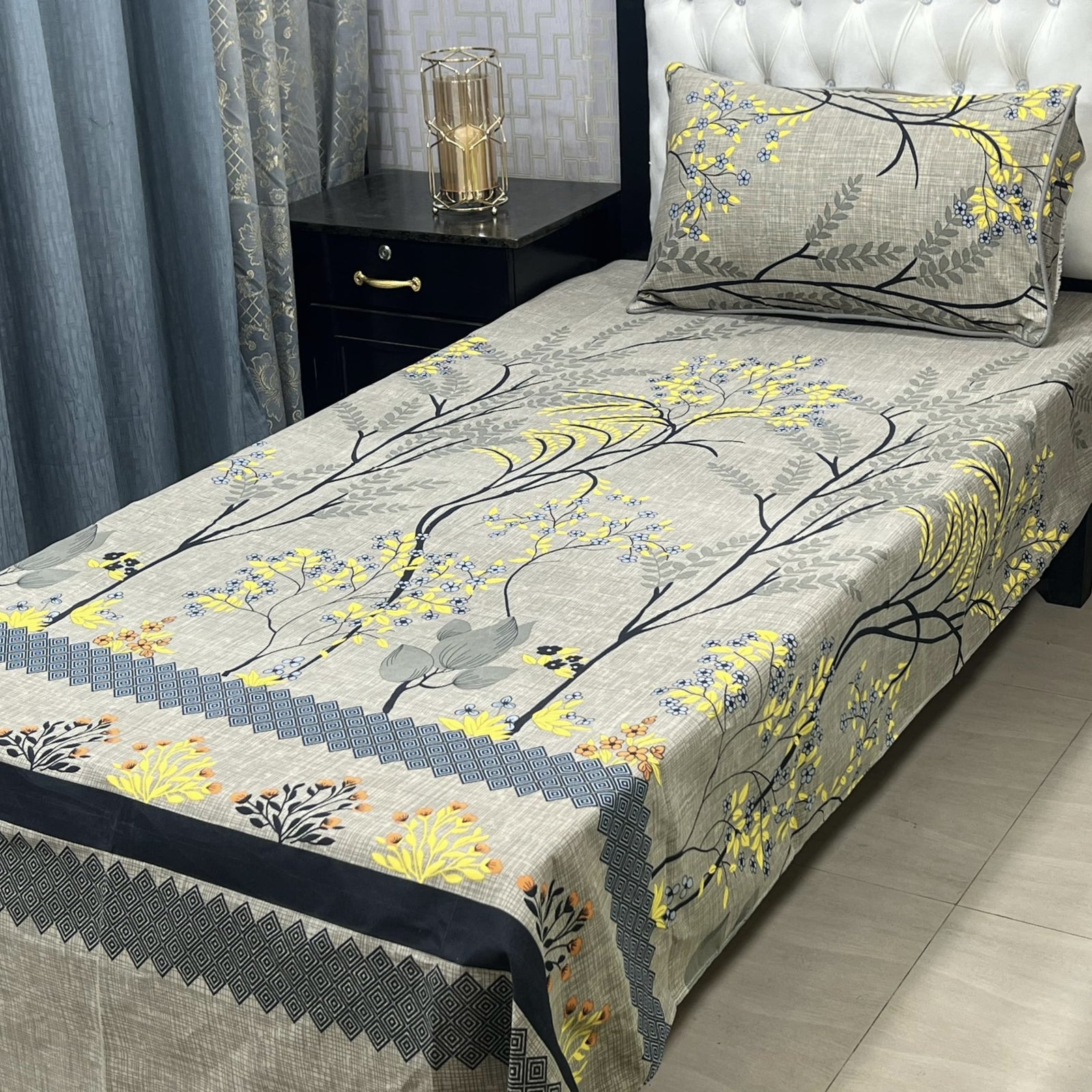Single Bed Sheet Pair (Set) Pure Cotton 5687
