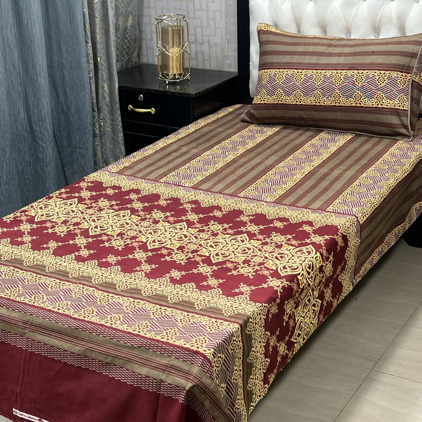 Single Bed Sheet Pair (Set) Pure Cotton 5691