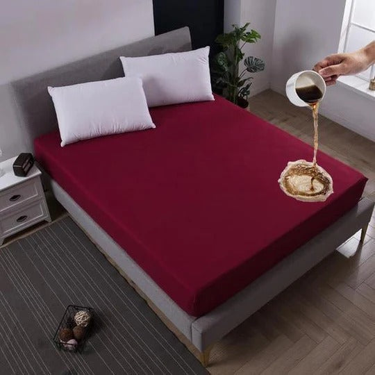 Waterproof Terry Mattress Protector (Maroon)