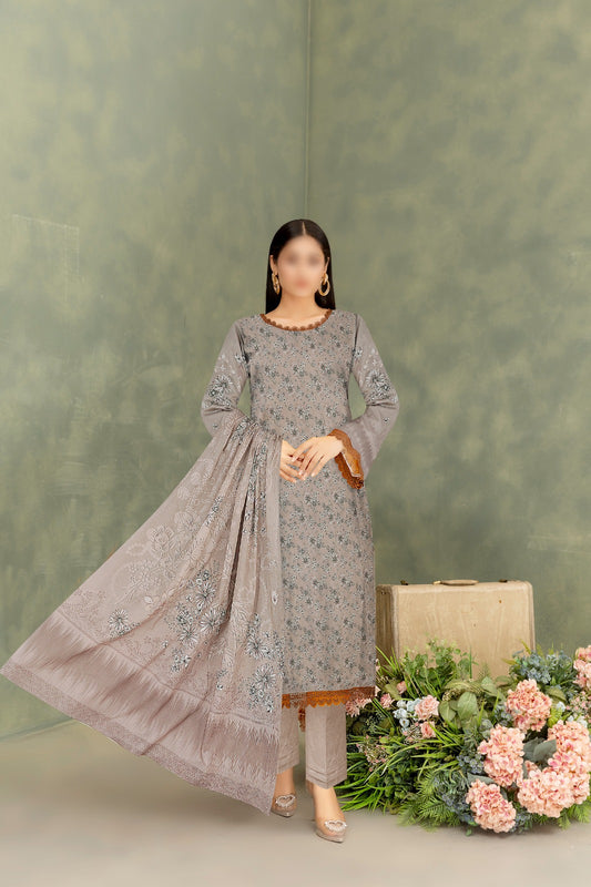 GUL AHMED Lawn 3 Pcs Premium Quality  7714