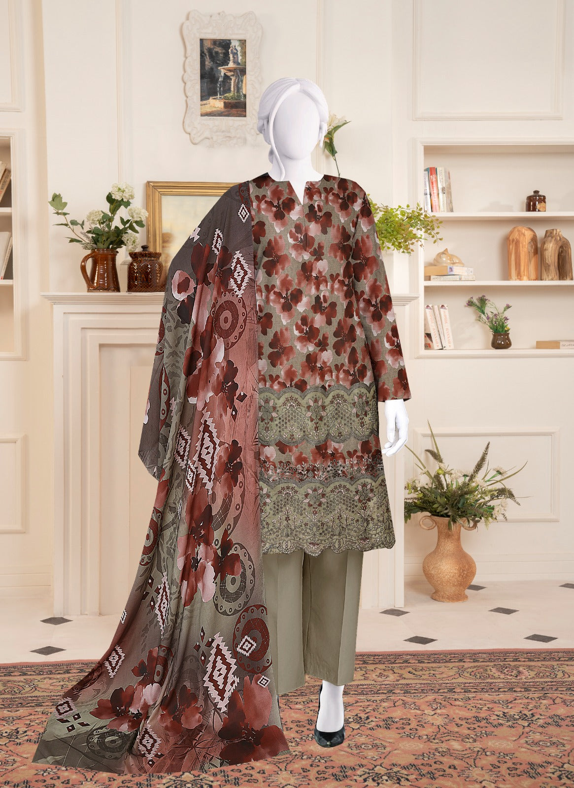 Alkaram Stapple Bana Dora Boring Daman 3PC AK0601