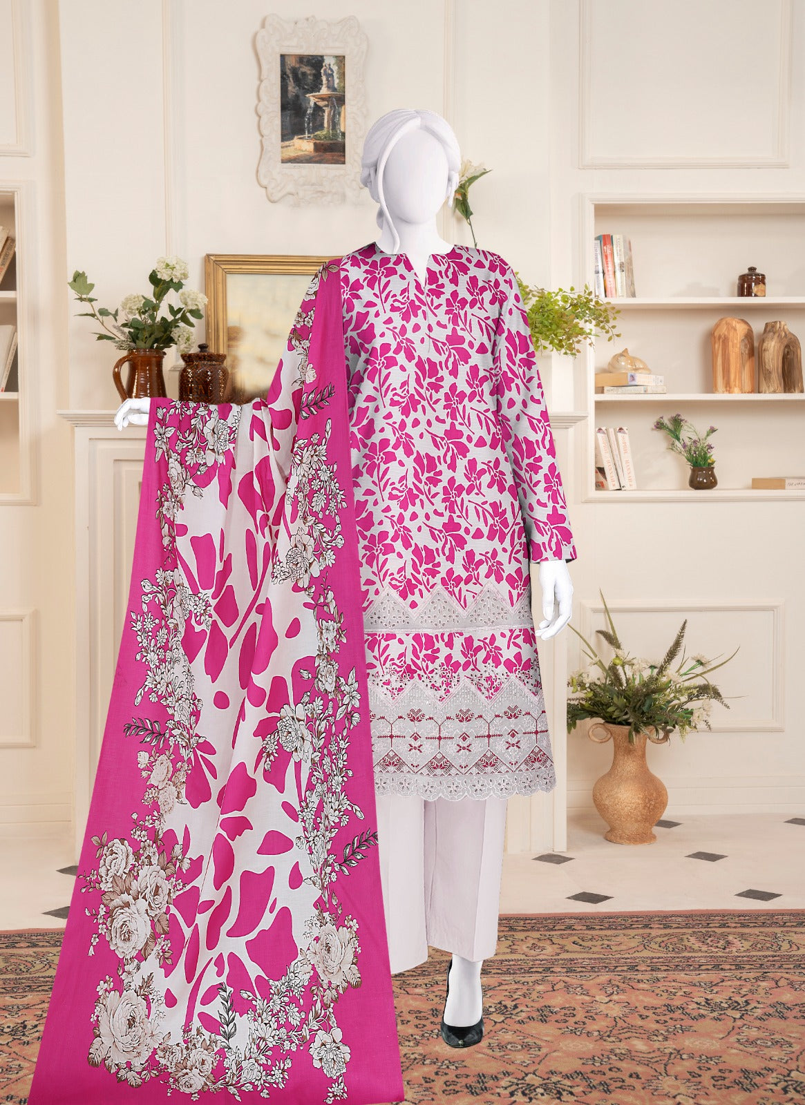 Alkaram Stapple Bana Dora Boring Daman 3PC AK0607