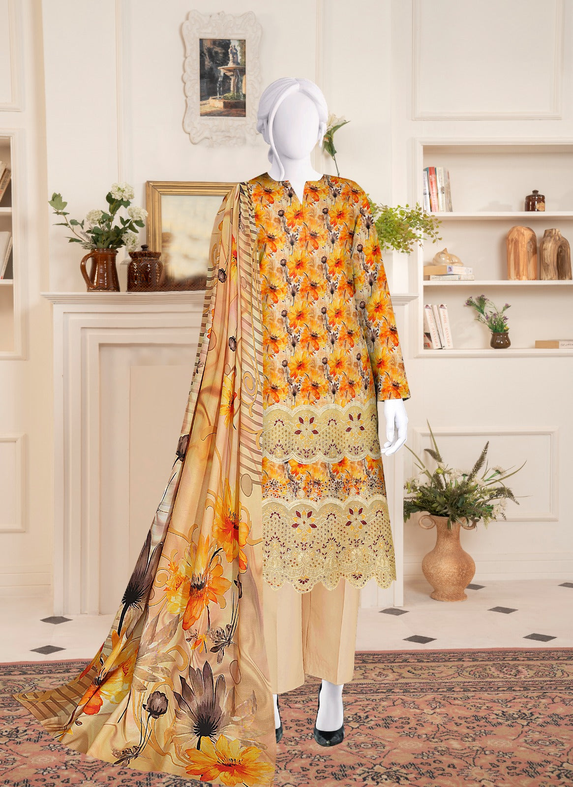 Alkaram Stapple Bana Dora Boring Daman 3PC AK0610