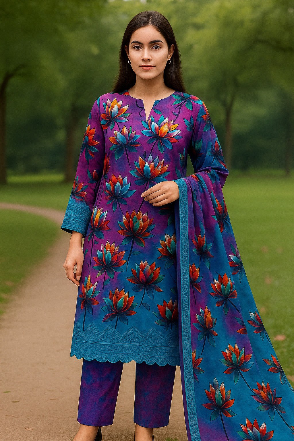 Alkaram Stapple Bana Dora Boring Daman 3PC AK0620