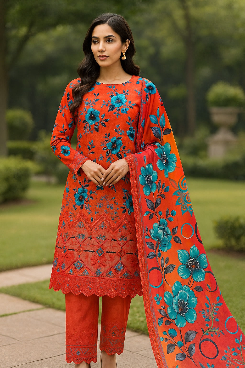 Alkaram Stapple Bana Dora Boring Daman 3PC AK0619