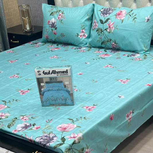 3 pcs GIFT pack KING size BED sheet 3014
