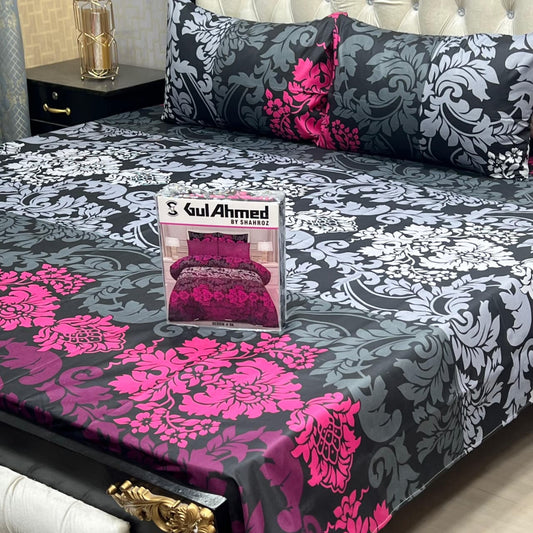 3 pcs GIFT pack KING size BED sheet 3011