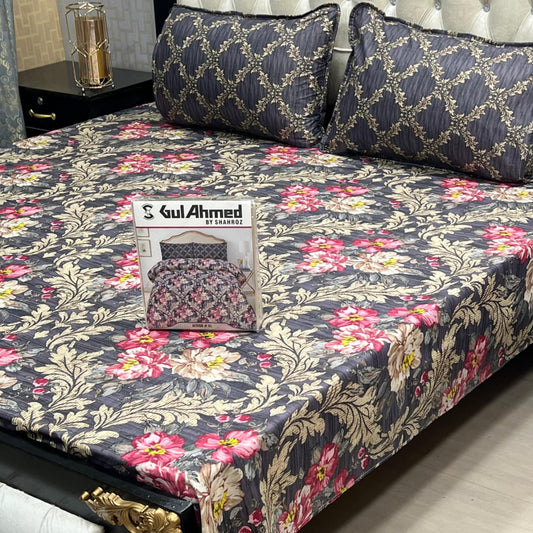 3 pcs GIFT pack KING size BED sheet 3012