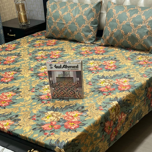 3 pcs GIFT pack KING size BED sheet 3023