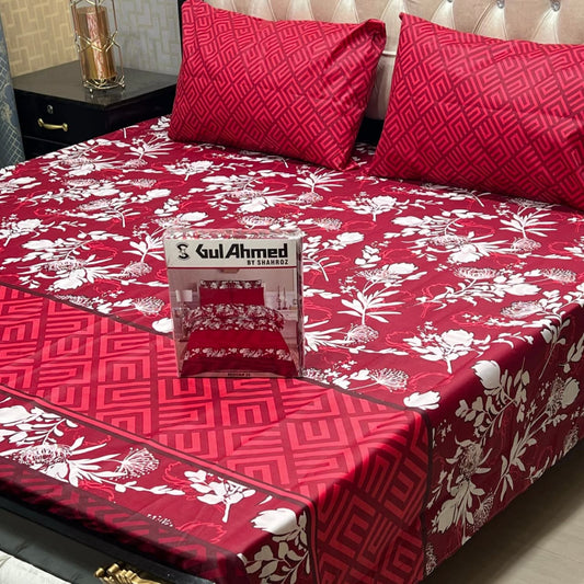 3 pcs GIFT pack KING size BED sheet 3022