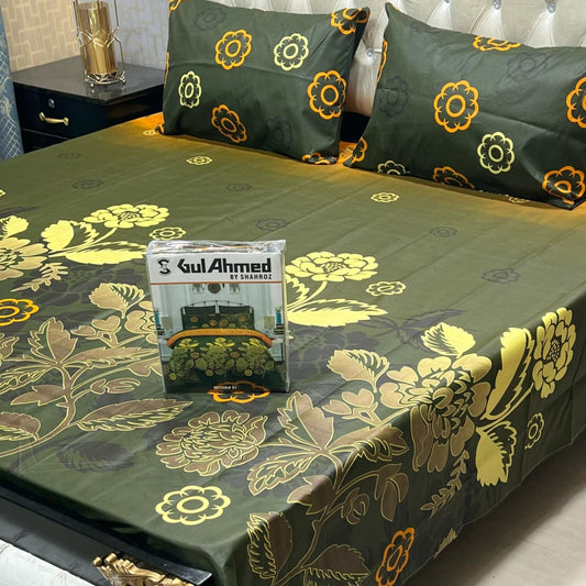 3 pcs GIFT pack KING size BED sheet 3028