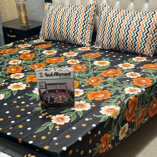 3 pcs GIFT pack KING size BED sheet 3032