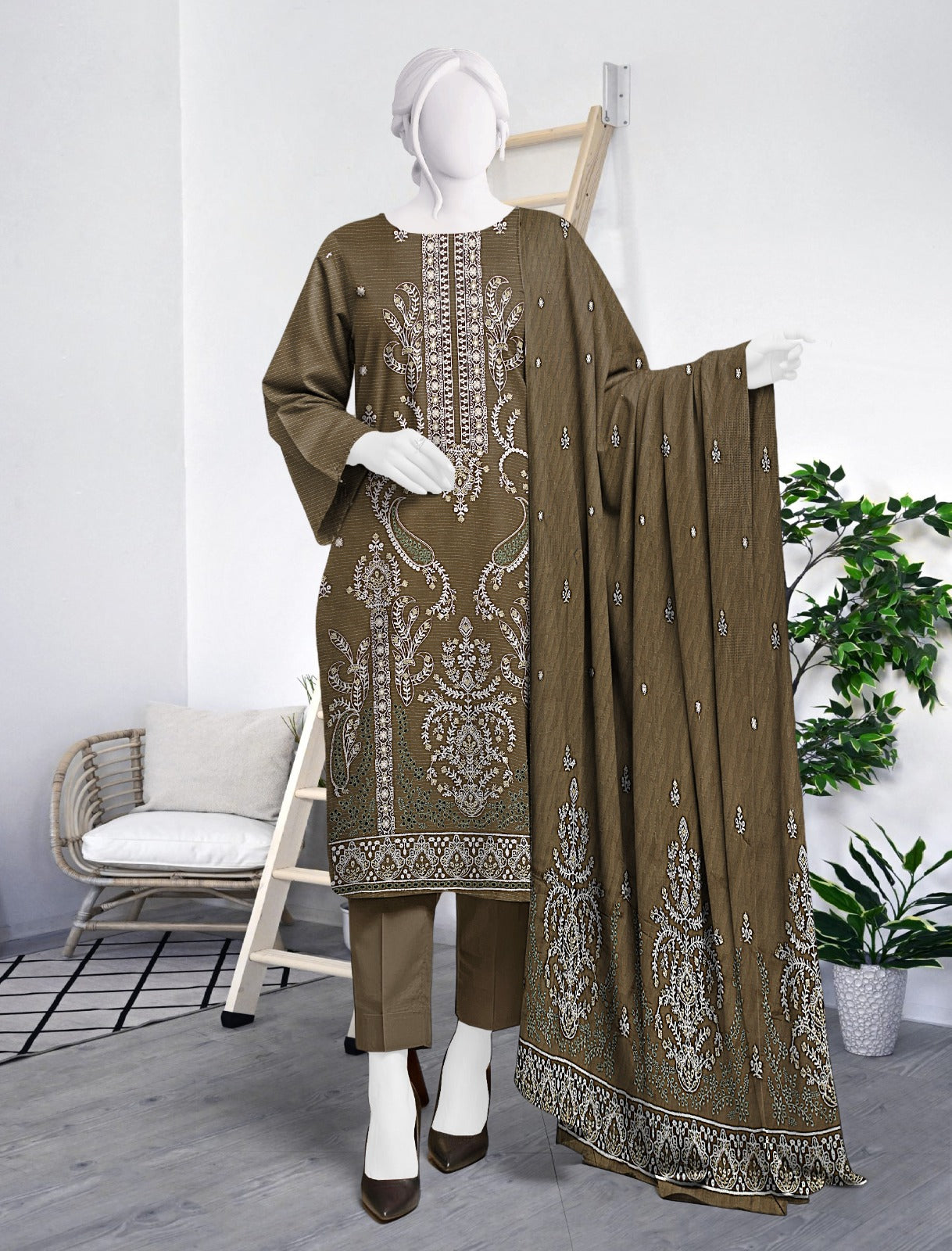 Lawn Embroidered 3-Piece Bana Dora Un-Stiched Suit by Maria.B