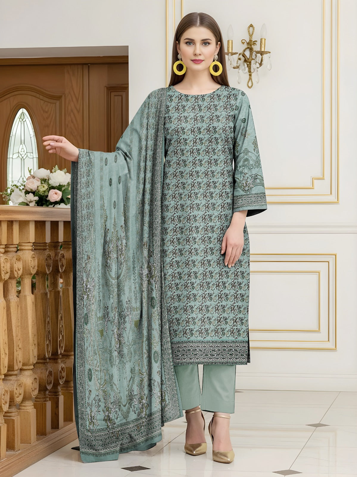 Sapphire Lawn 3 Pcs Premium Quality  8104