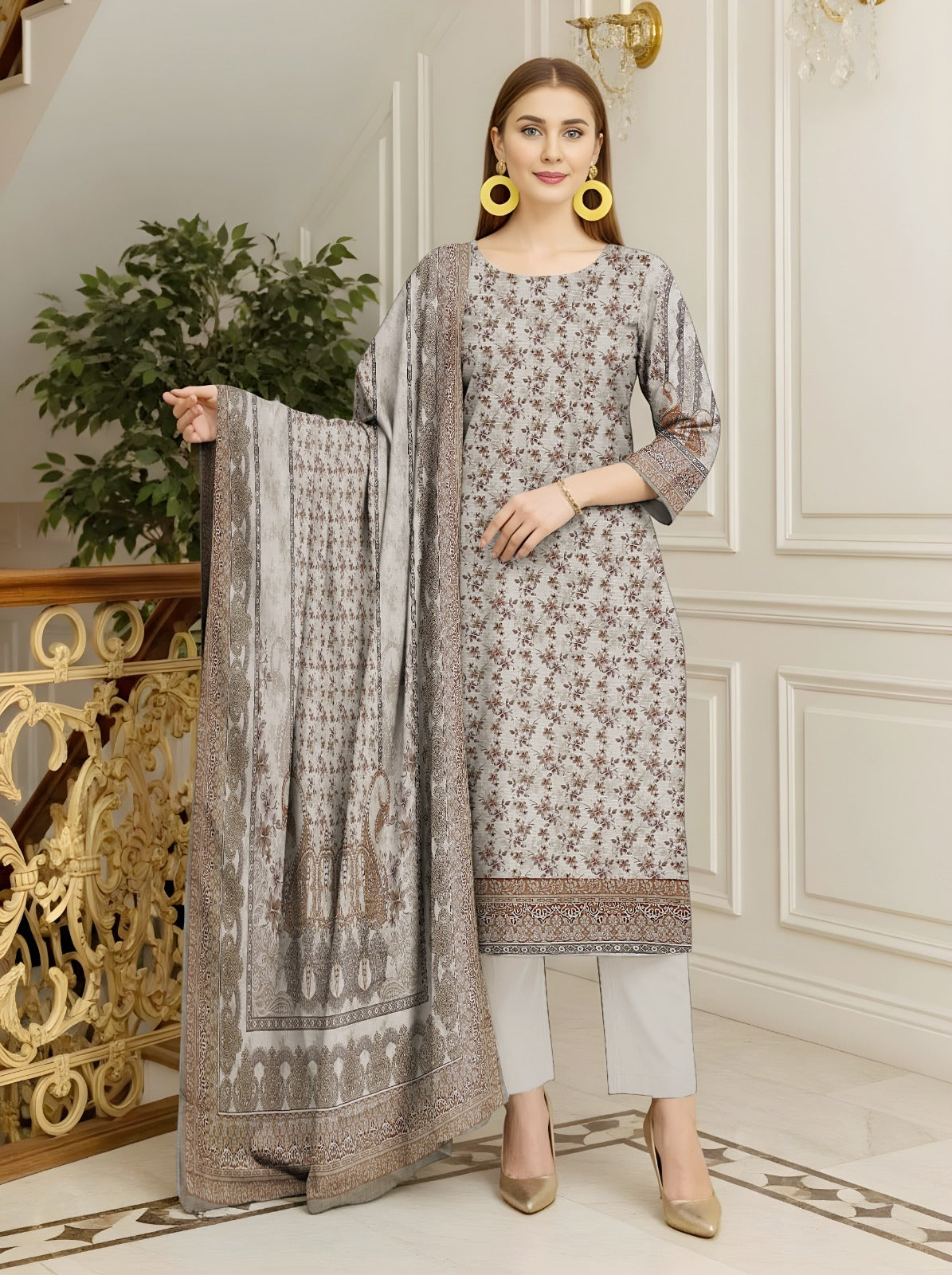 Sapphire Lawn 3 Pcs Premium Quality  8107