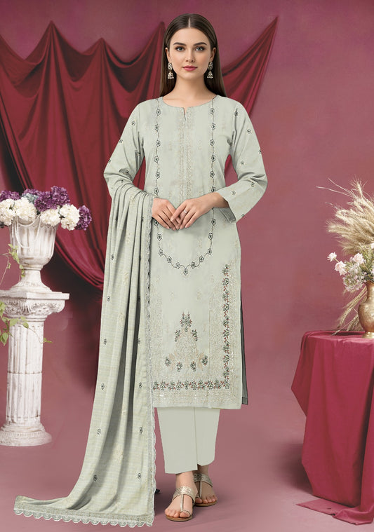 Lawn Embroidered 3-Piece Un-Stiched Suit by Baroque