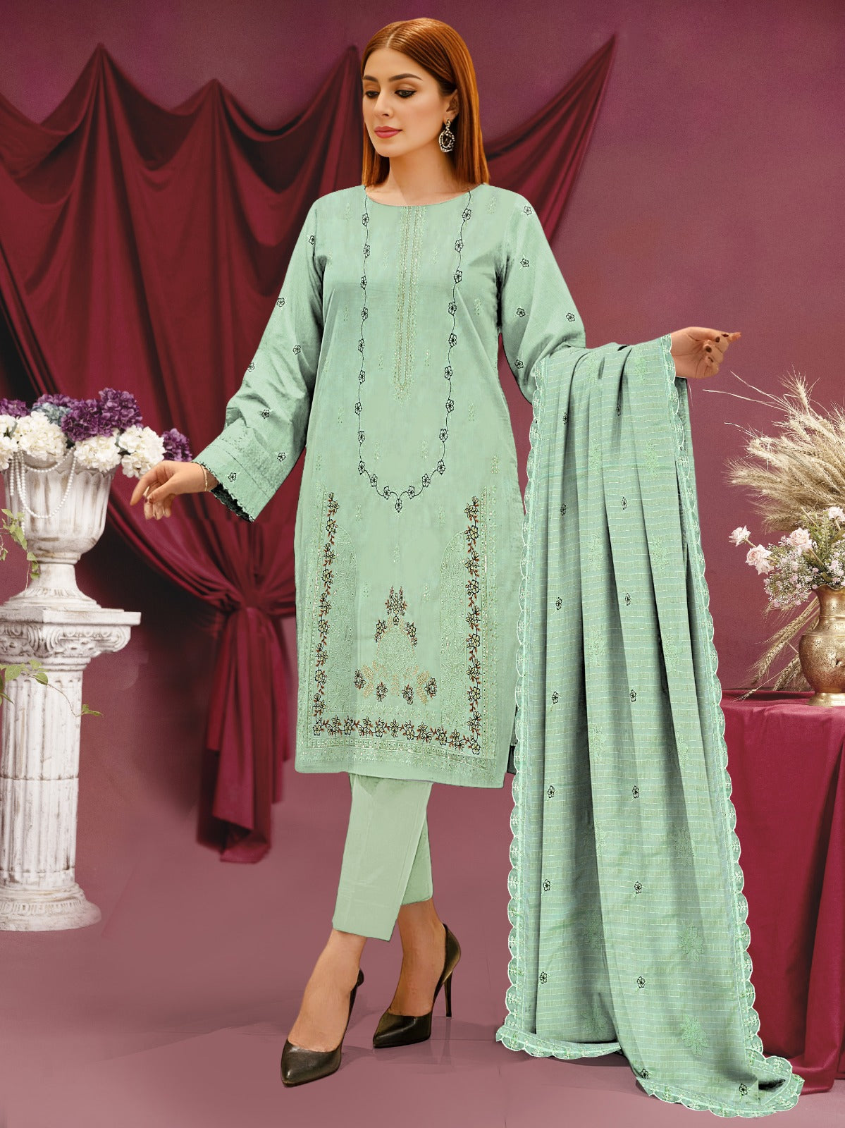 Lawn Embroidered 3-Piece Un-Stiched Suit by Baroque