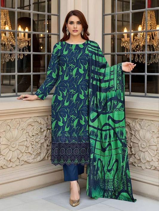 Baroque 3PC Digital Printed Daman Embroidery