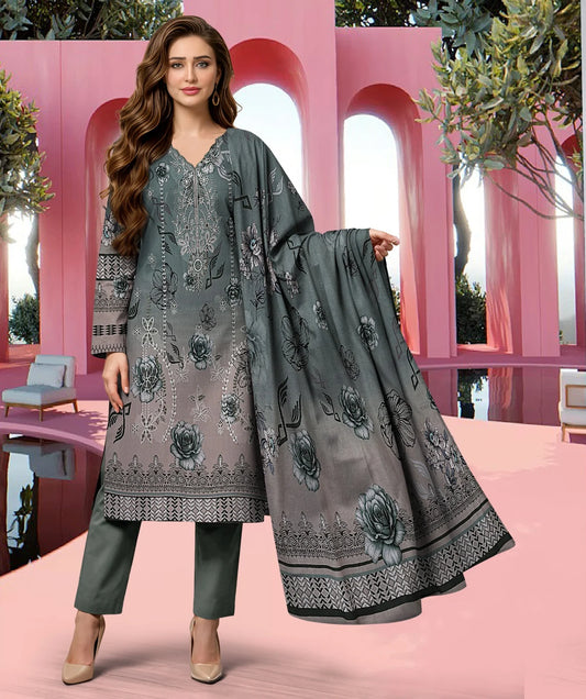 Gul Ahmed 3PC Digital Printed Embroidered